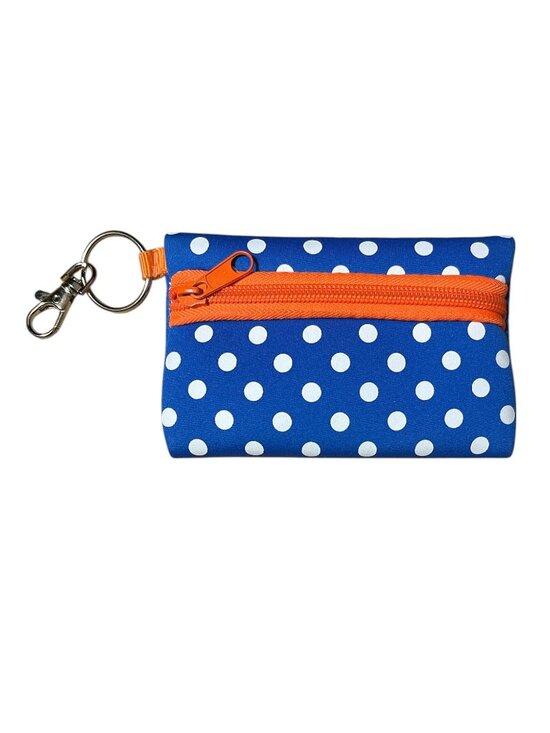 Bags | Royal Blue And Orange Neoprene Zippered Student Id Case With Key ...